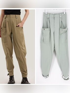 Gentle Herd Cotton Blend Tapered Leg Cargo Pants Women's M Green Y2K